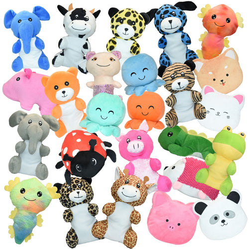 Bulk Stuffed Animals Plush Toys - 6 to 9 Inches, Wholesale for Party Favors, Treasure Box Toys, Claw Machine Toys, Kids Prizes, GiveAways for Events, Classroom Prizes and Carnival Prizes